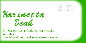 marinetta deak business card